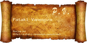 Pataki Vanessza névjegykártya